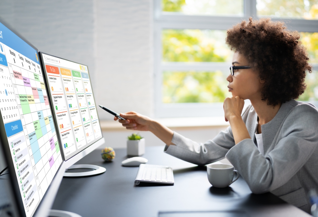 A person reviewing the implementation of a FP&A software